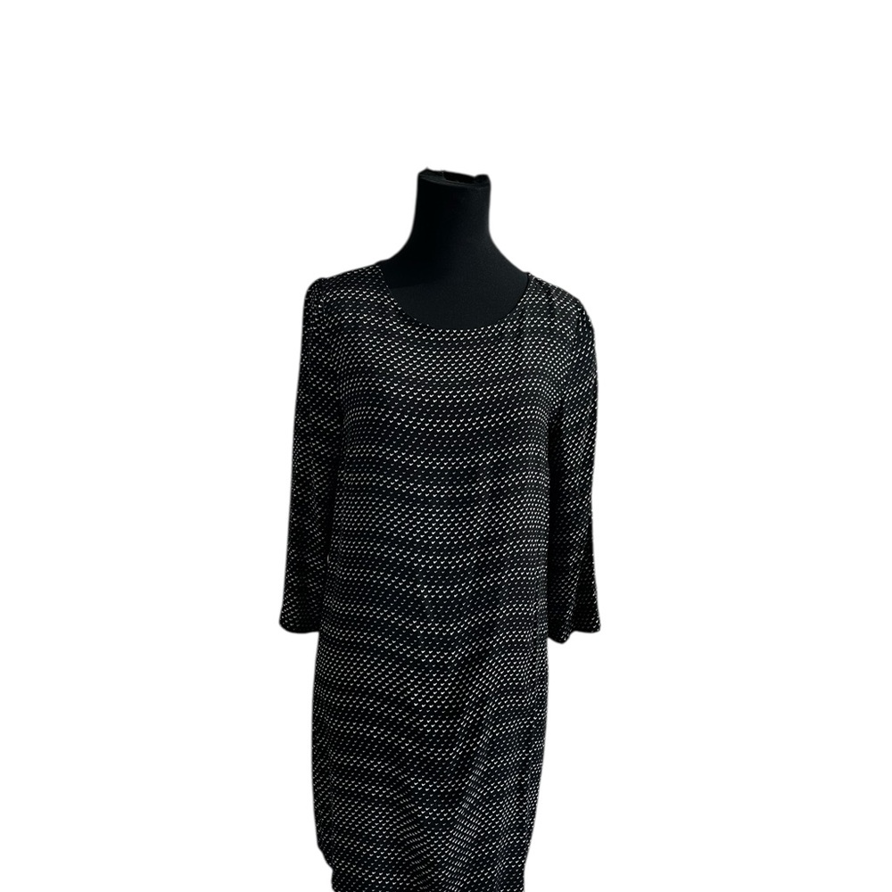 Forever 21 Black and White Long Sleeve Mini Dress Back Zipper soft grunge